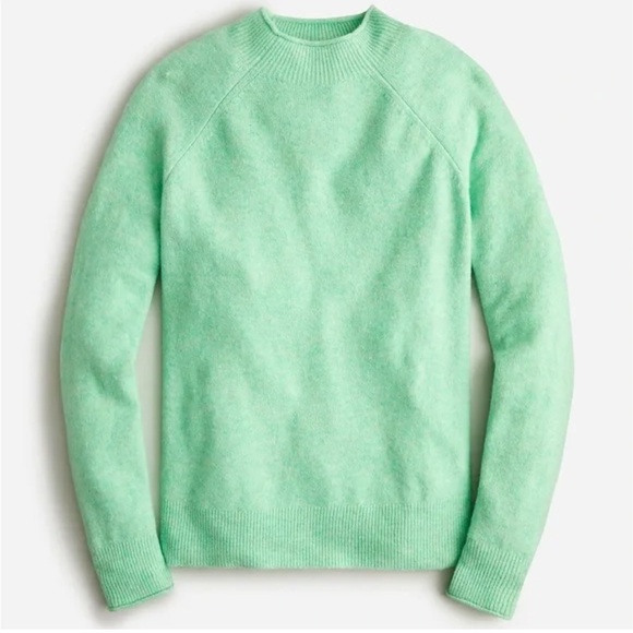 J. Crew Rollneck Sweater Lime Neon Green Wool Alpaca Blend Supersoft Yarn - Picture 1 of 9